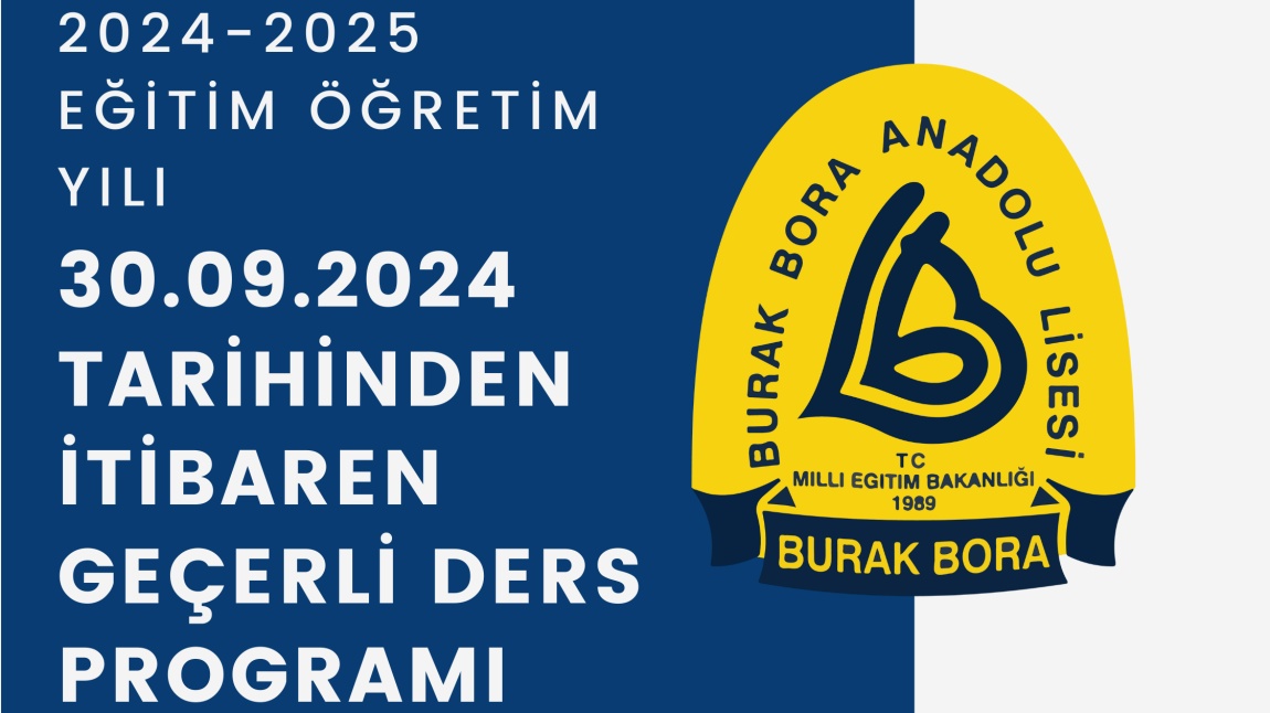 30.09.2024 Tarihinden İtibaren Geçerli Ders Programı